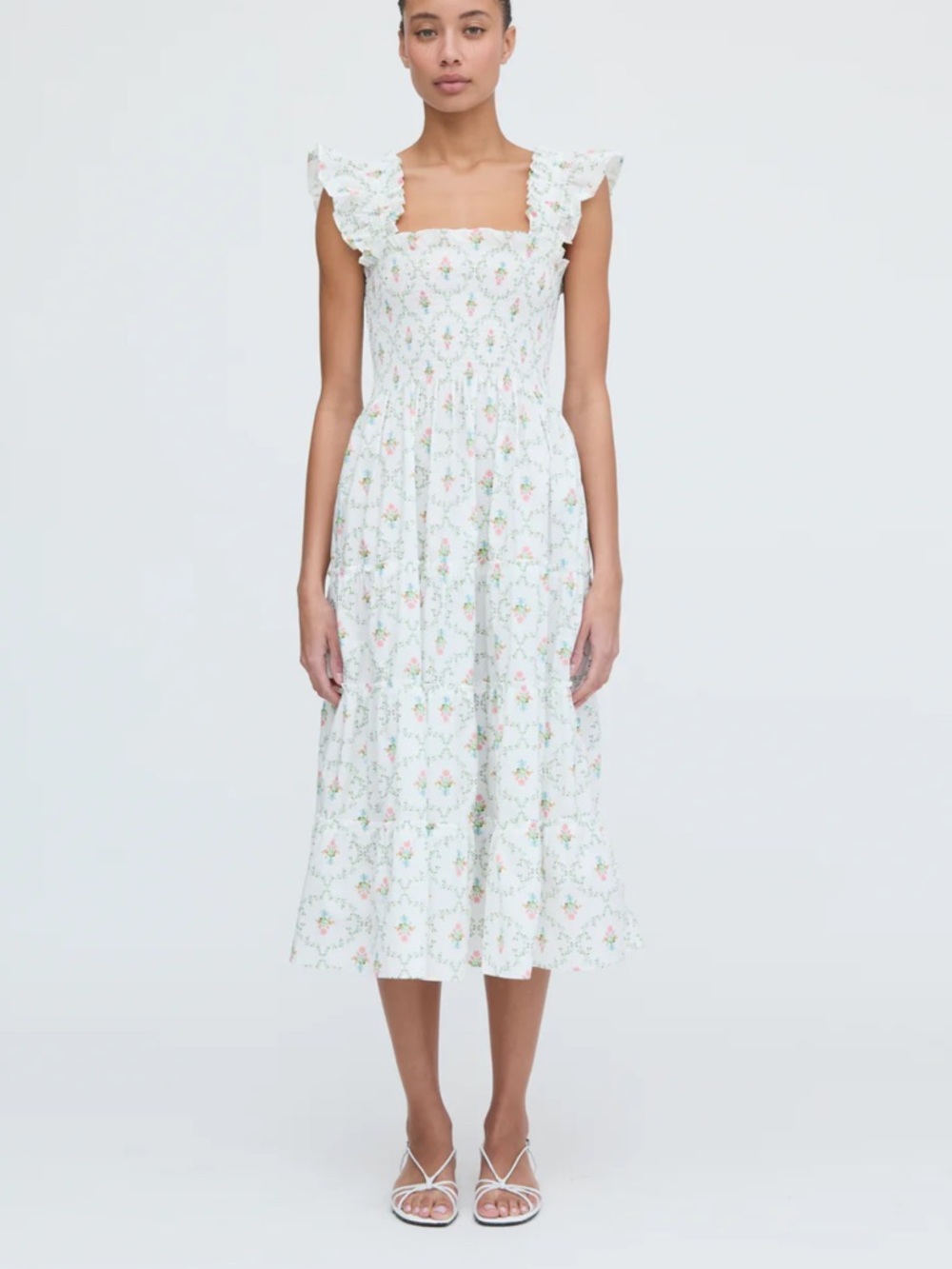 Hill House Ellie Nap Dress in Pastel Trellis small